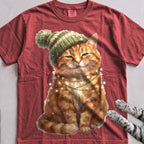 Glow-Up Ginger Cat T-Shirt - Crimson