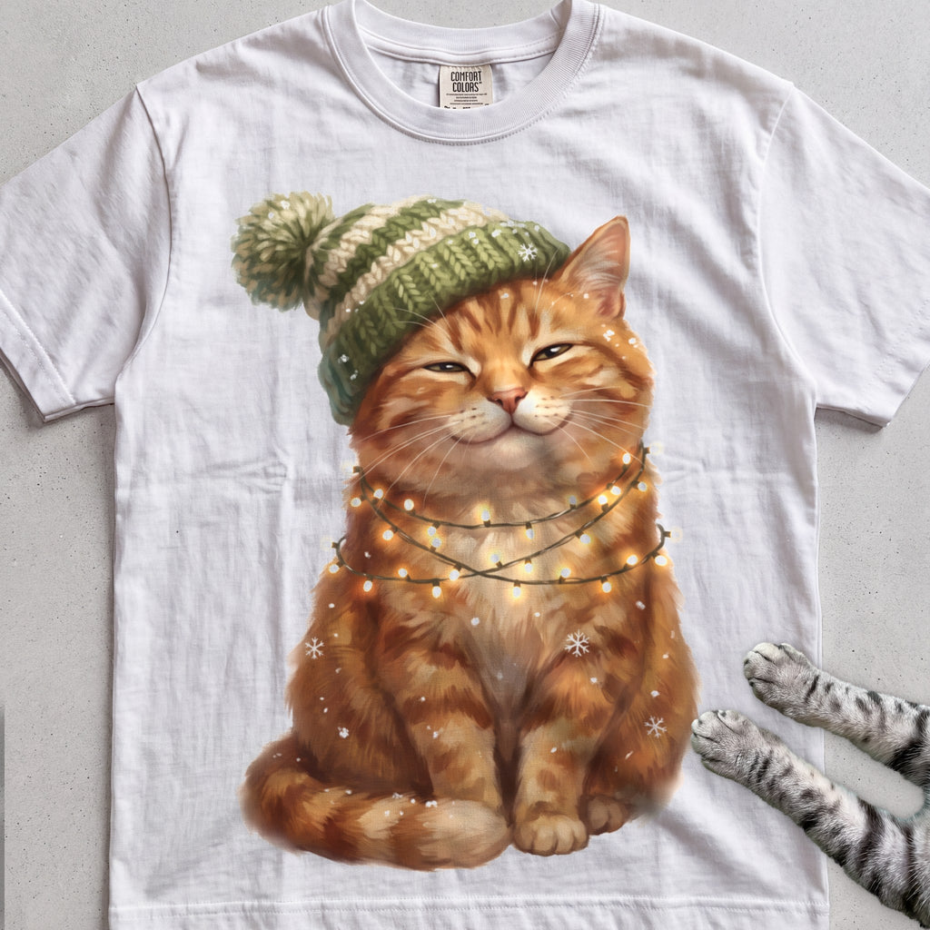 Glow-Up Ginger Cat T-Shirt - White