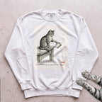 Gravity Check Cat Sweatshirt - White