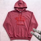 Hell Cat Hoodie — Retro Red Graphic Tiger Rider Hoodie - Crimson