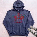 Hell Cat Hoodie — Retro Red Graphic Tiger Rider Hoodie - True Navy