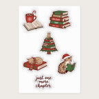 Holiday Reading Cat Sticker Sheet, actual sheet layout
