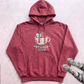 Hot Cocoa Club Cat Hoodie - Crimson