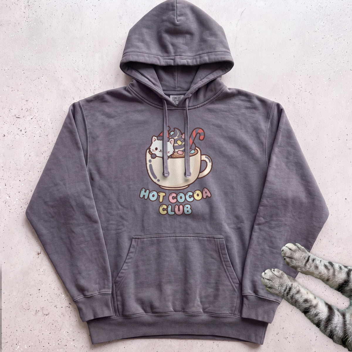 Hot Cocoa Club Cat Hoodie - Pepper