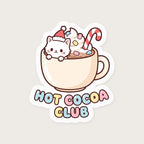 Hot Cocoa Club Cat Sticker print detail