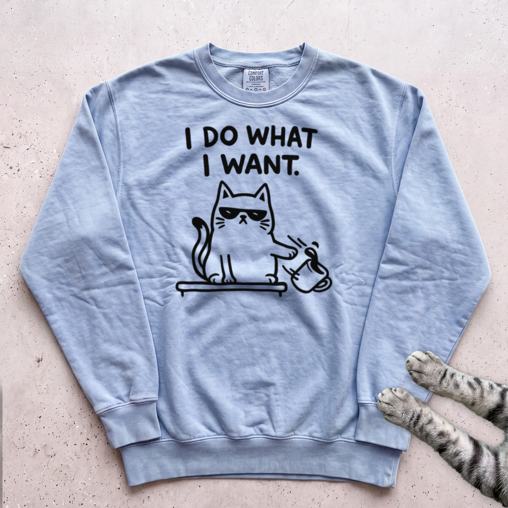 I Do What I Want Cat Sweatshirt - Chambray