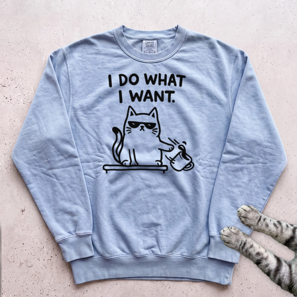 I Do What I Want Cat Sweatshirt - Chambray