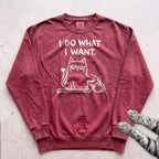 I Do What I Want Cat Sweatshirt - Crimson