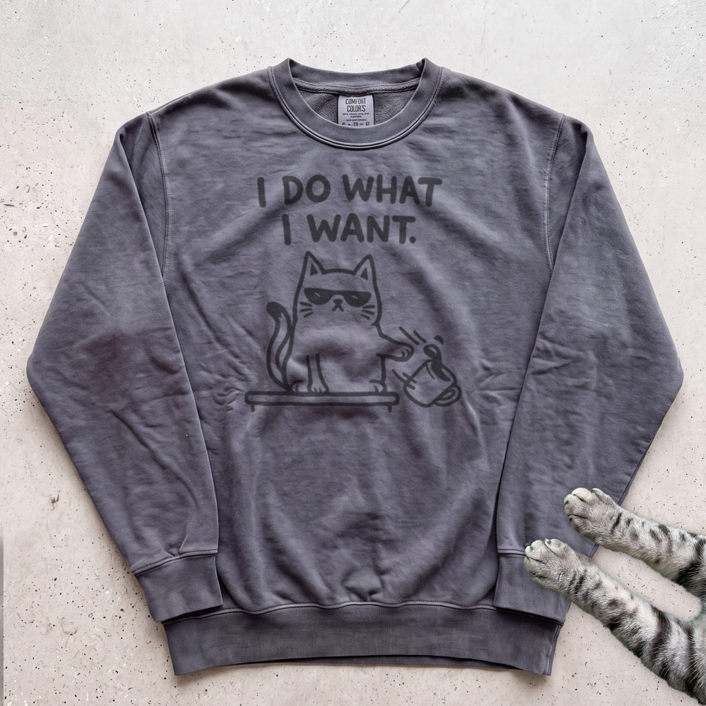 I Do What I Want Cat Sweatshirt - Pepper
