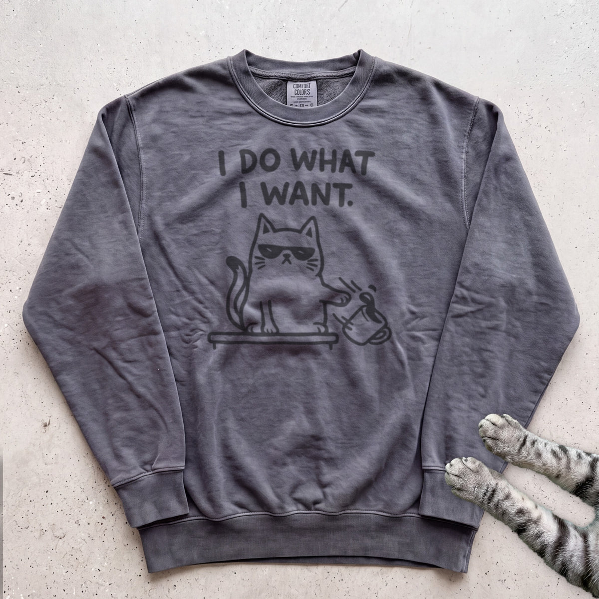 I Do What I Want Cat Sweatshirt - Pepper