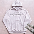 I Just Want to Hang Out with My Cat Hoodie - White