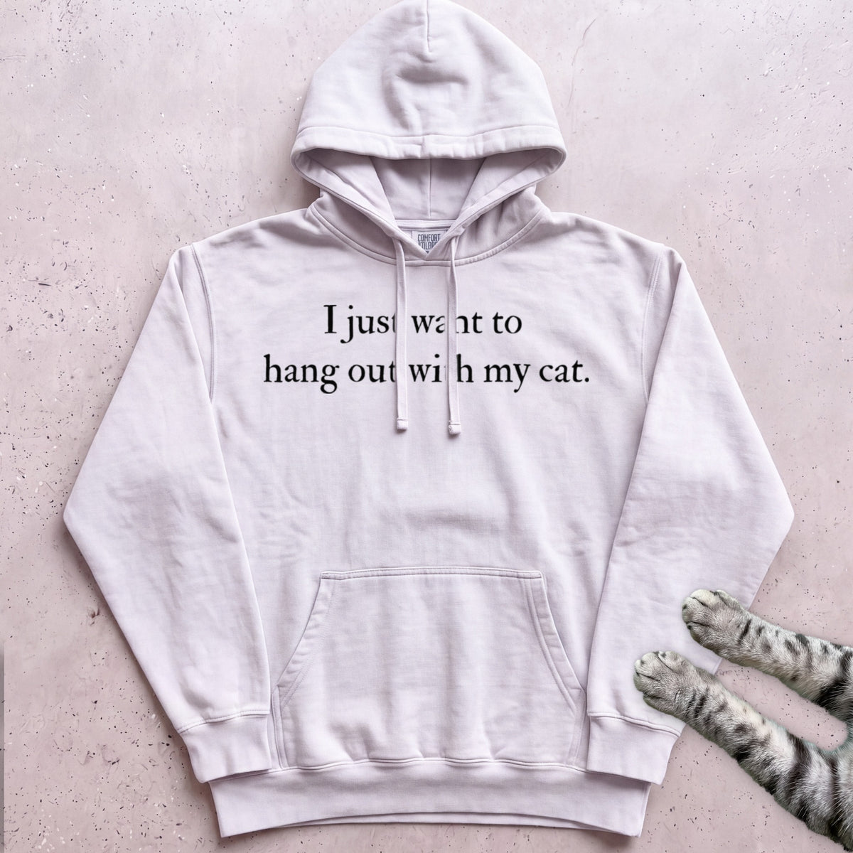 I Just Want to Hang Out with My Cat Hoodie - White
