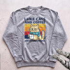 I Like Cats And Coffee Sweatshirt - Grey