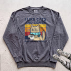 I Like Cats And Coffee Sweatshirt - Pepper