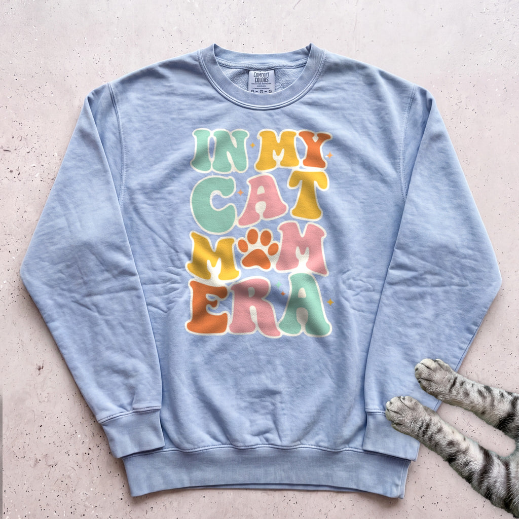 In My Cat Mom Era Sweatshirt - Chambray