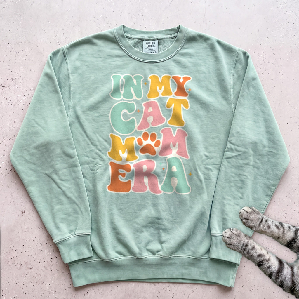 In My Cat Mom Era Sweatshirt - Light Green