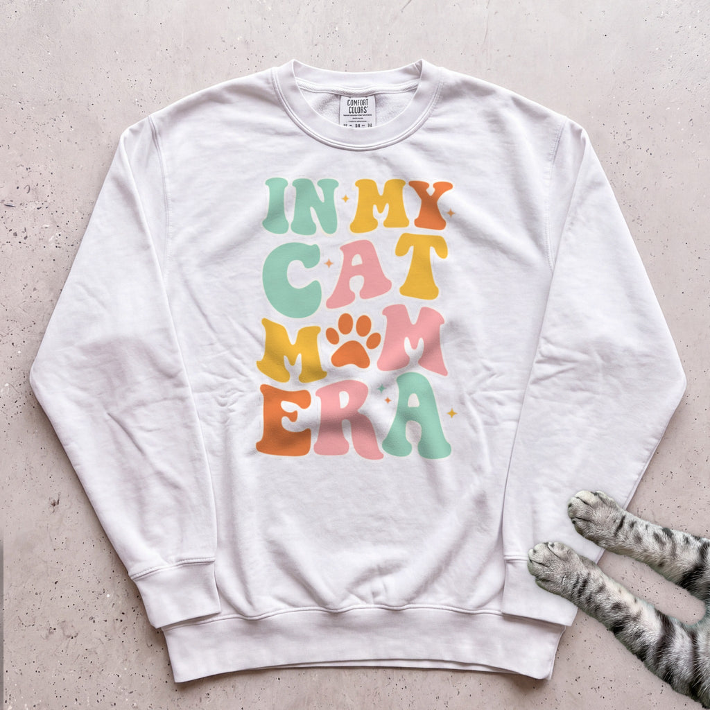 In My Cat Mom Era Sweatshirt - White