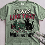 It Was Like That When I Got Here Cat T-Shirt - Light Green