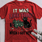 It Was Like That When I Got Here Cat T-Shirt - Red