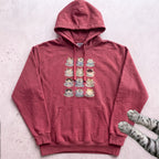 Kawaii Cats in Teacups Hoodie - Crimson
