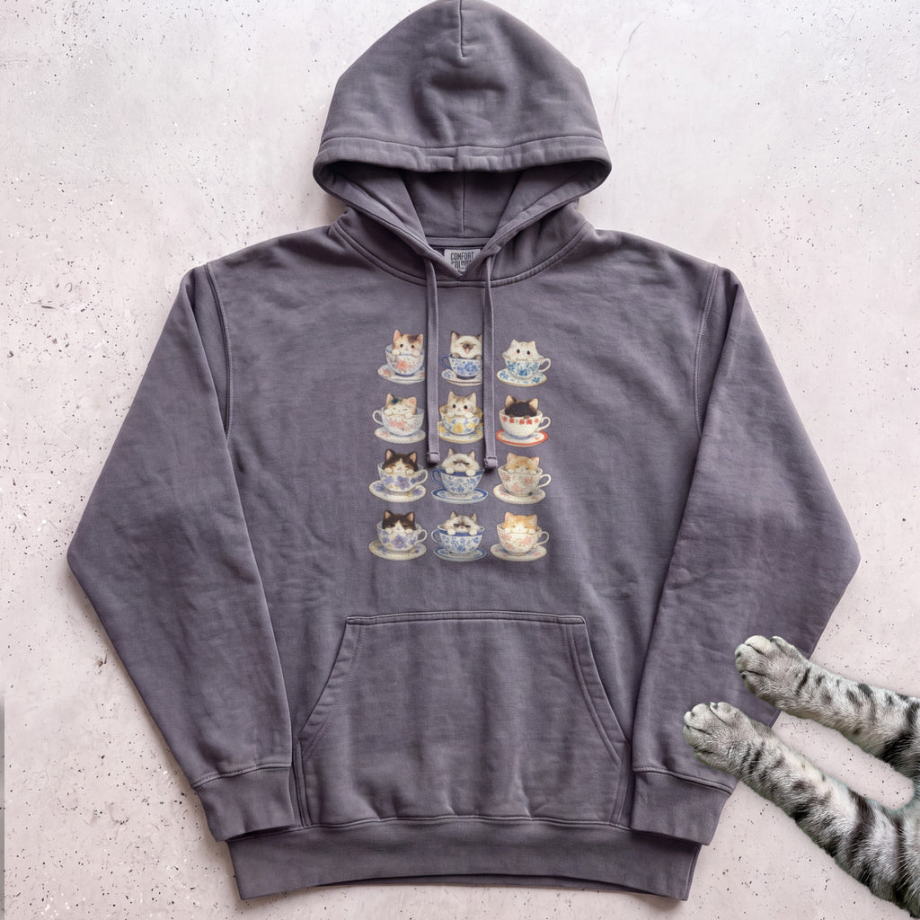 Kawaii Cats in Teacups Hoodie - Pepper