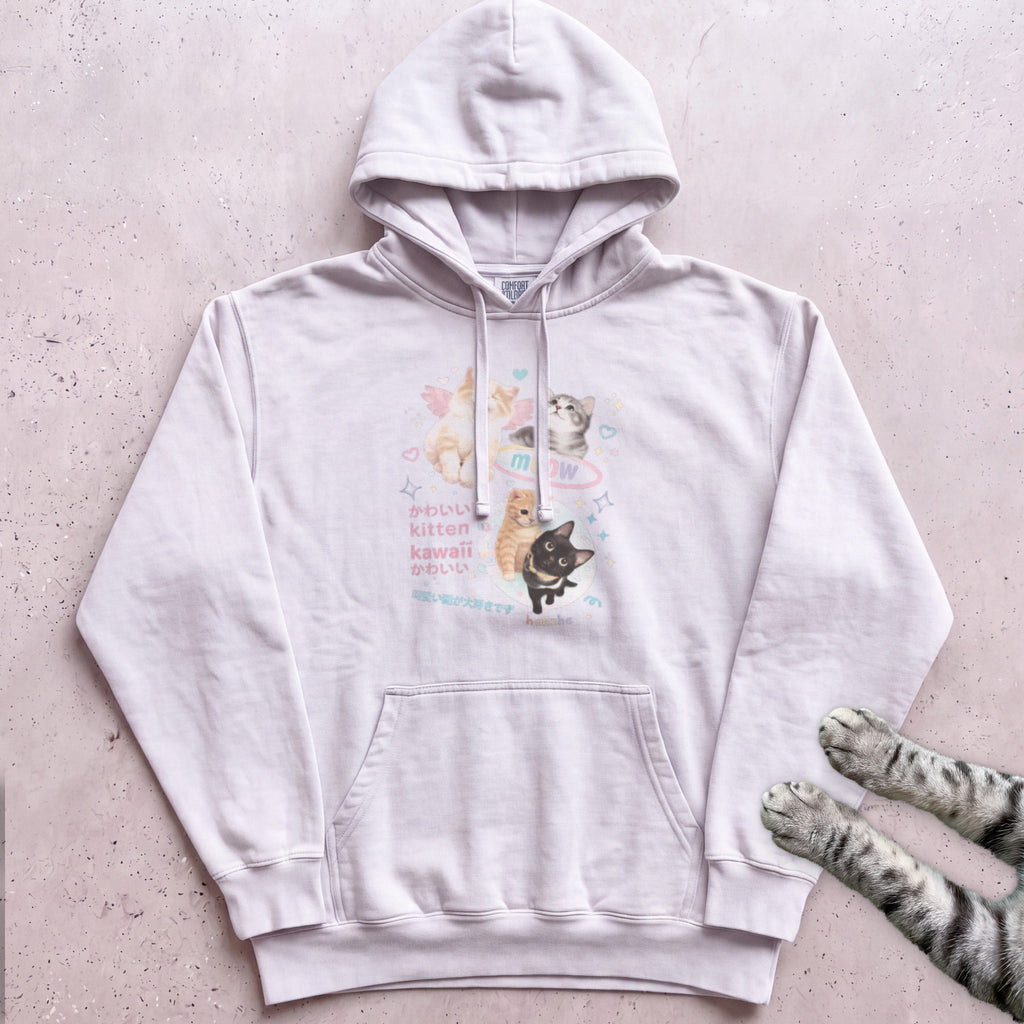 Kawaii Meow Kitten Hoodie - White