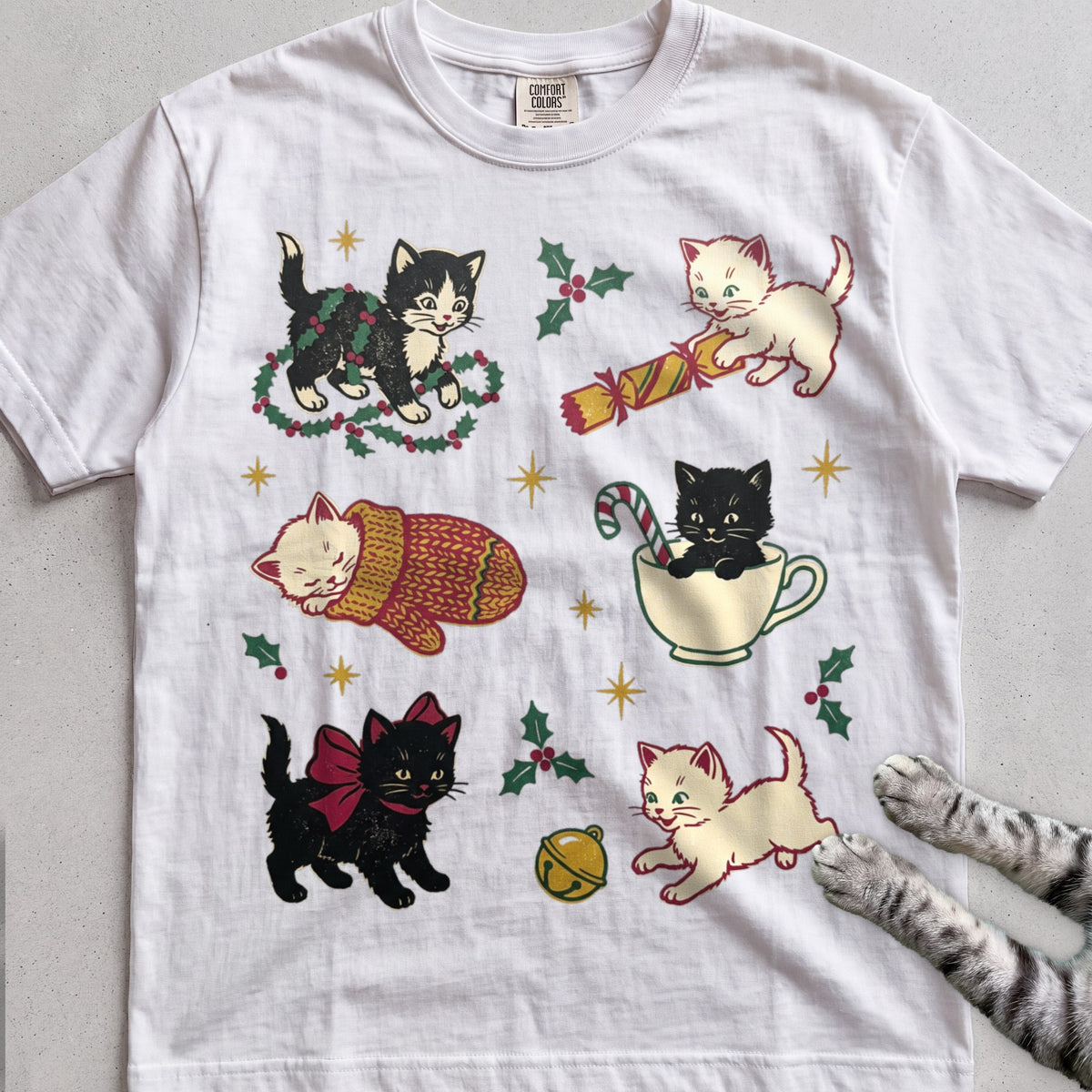 Kitten Chaos Cat T-Shirt - White