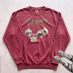Kittens in Glass Baubles Sweatshirt - Crimson