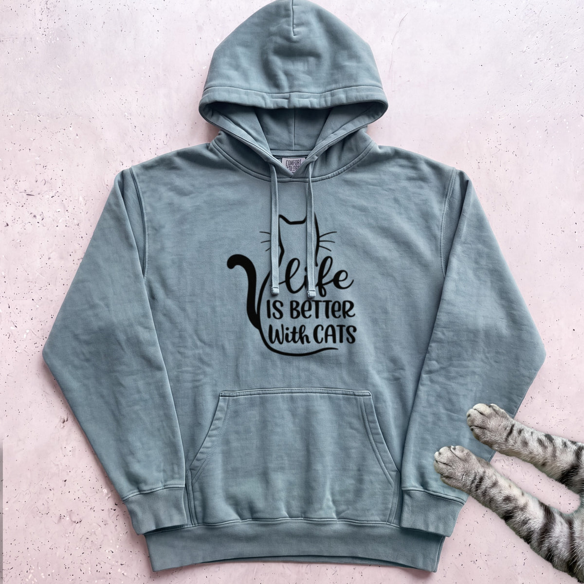 Life Is Better With Cats Hoodie - Seafoam