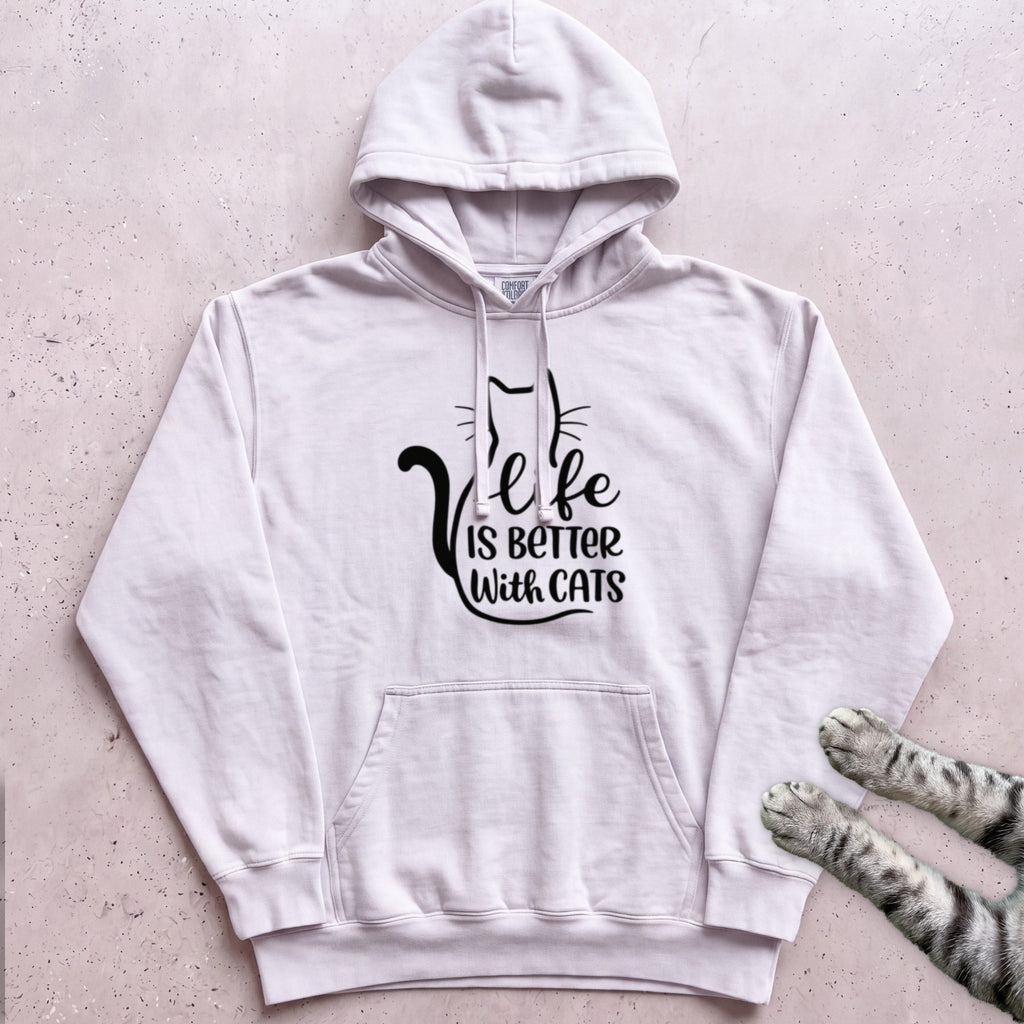 Life Is Better With Cats Hoodie - White