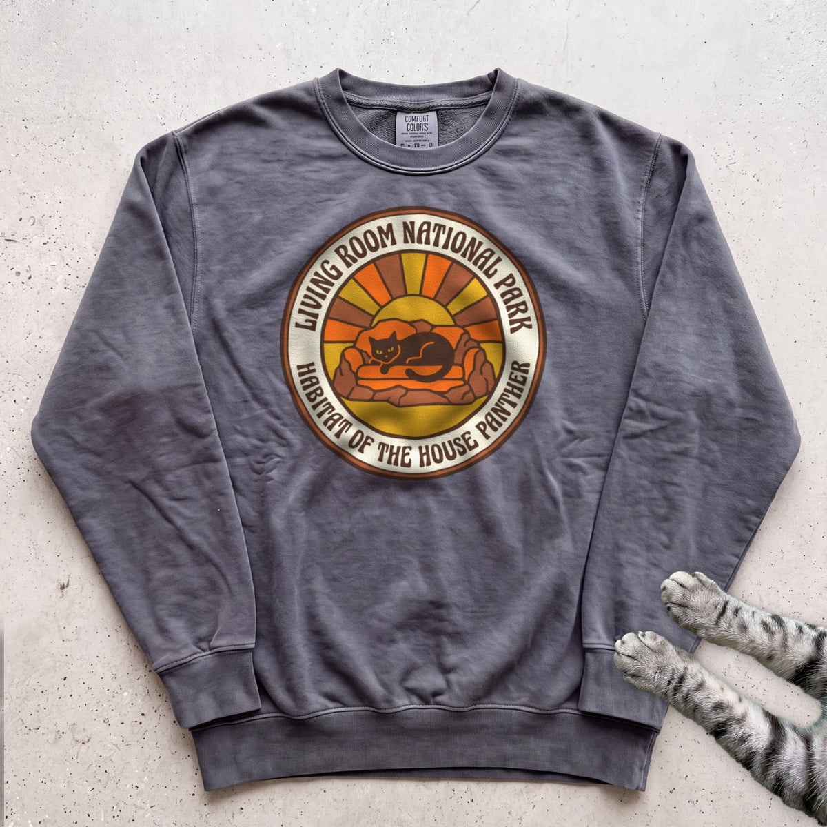 Living Room National Park Cat Sweatshirt - Pepper