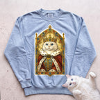 Medieval Cat Portrait Personalized Sweatshirt - Chambray