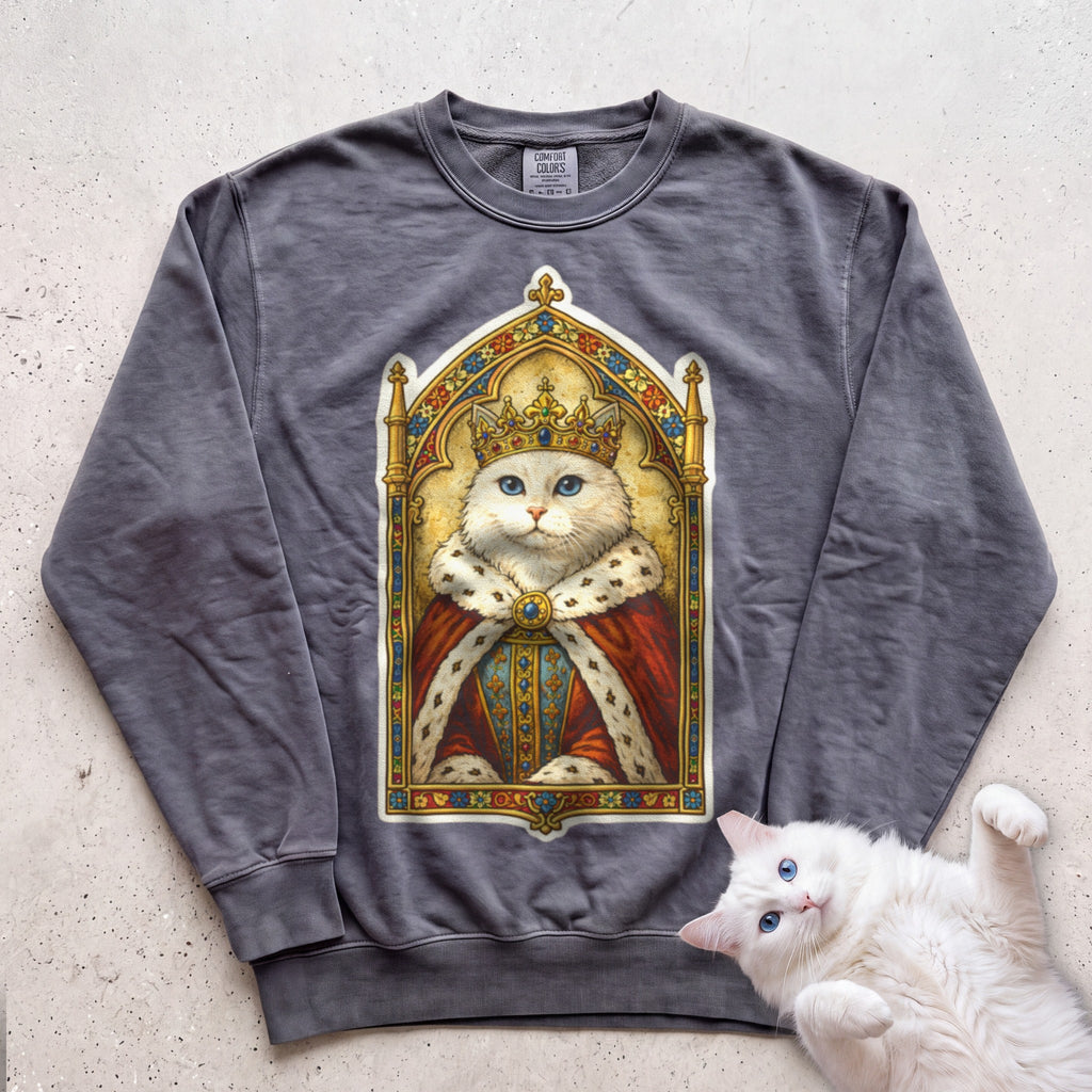 Medieval Cat Portrait Personalized Sweatshirt - Pepper