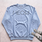 Meow Cat Graphic Sweatshirt - Chambray