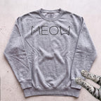 Meow Cat Graphic Sweatshirt - Grey