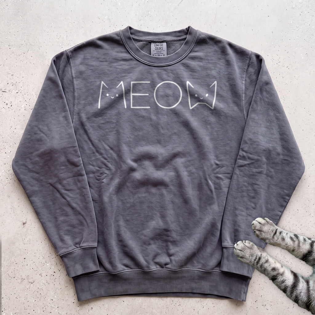 Meow Cat Graphic Sweatshirt - Pepper