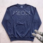Meow Cat Graphic Sweatshirt - True Navy