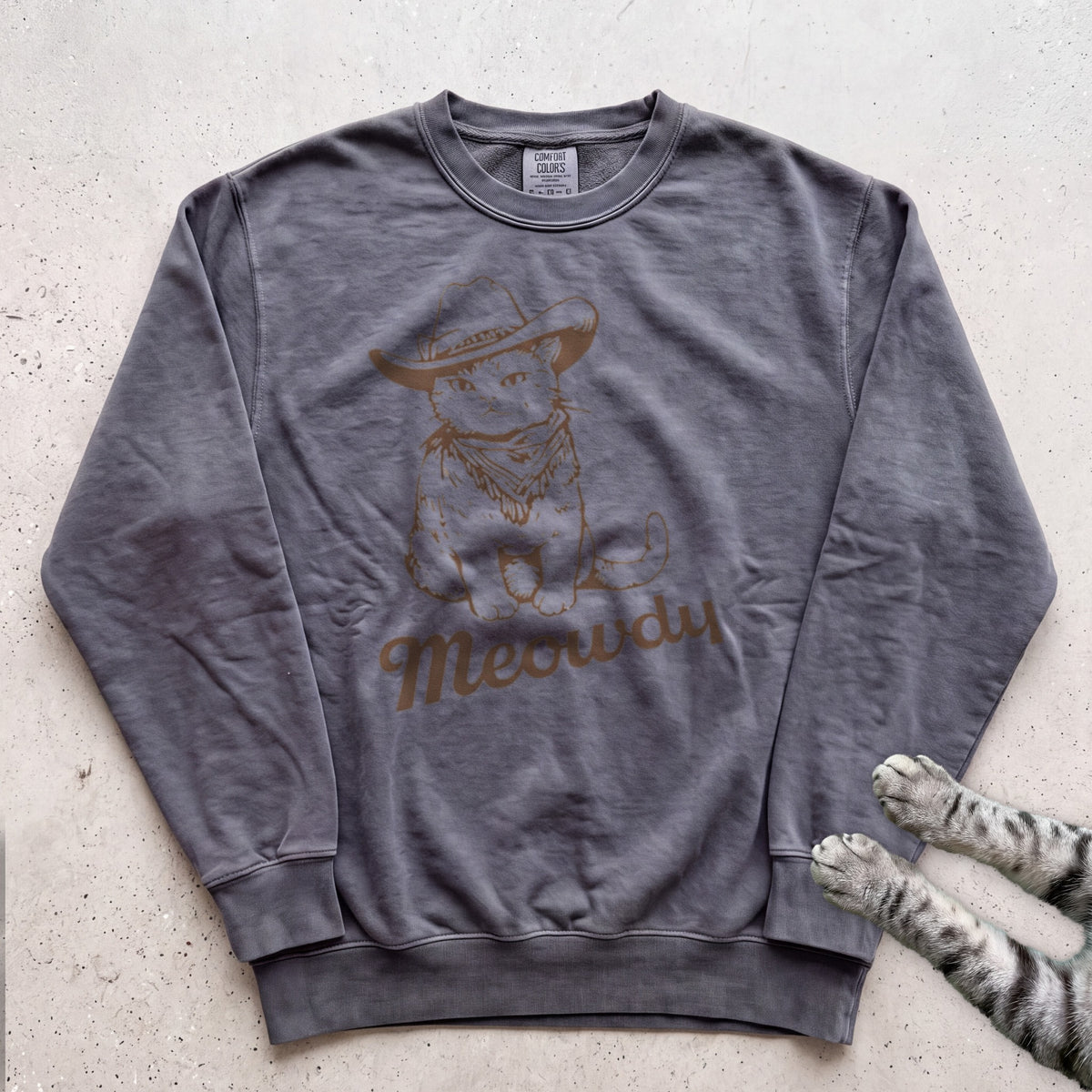 Meowdy Cowboy Cat Sweatshirt - Pepper