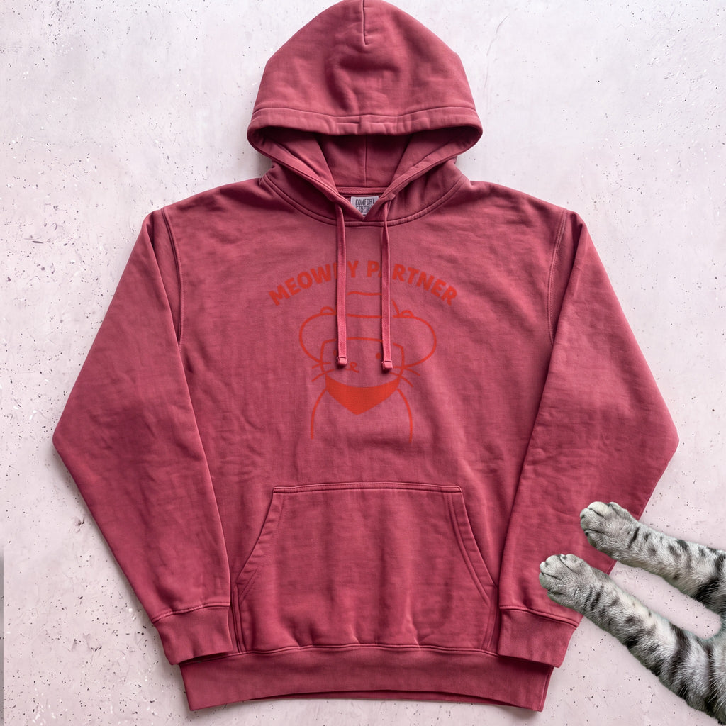 Meowdy Partner Cat Hoodie - Crimson