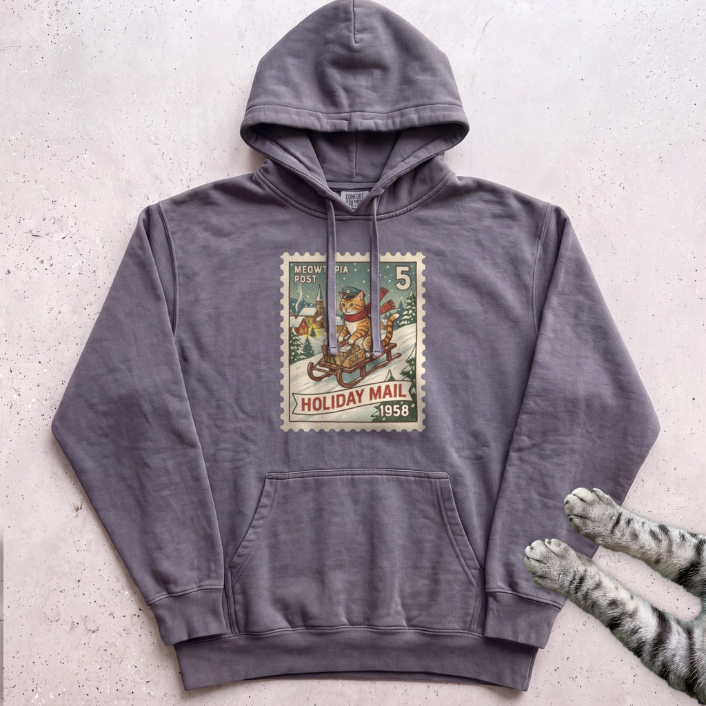 Meowtopia Post Stamp Cat Hoodie - Pepper