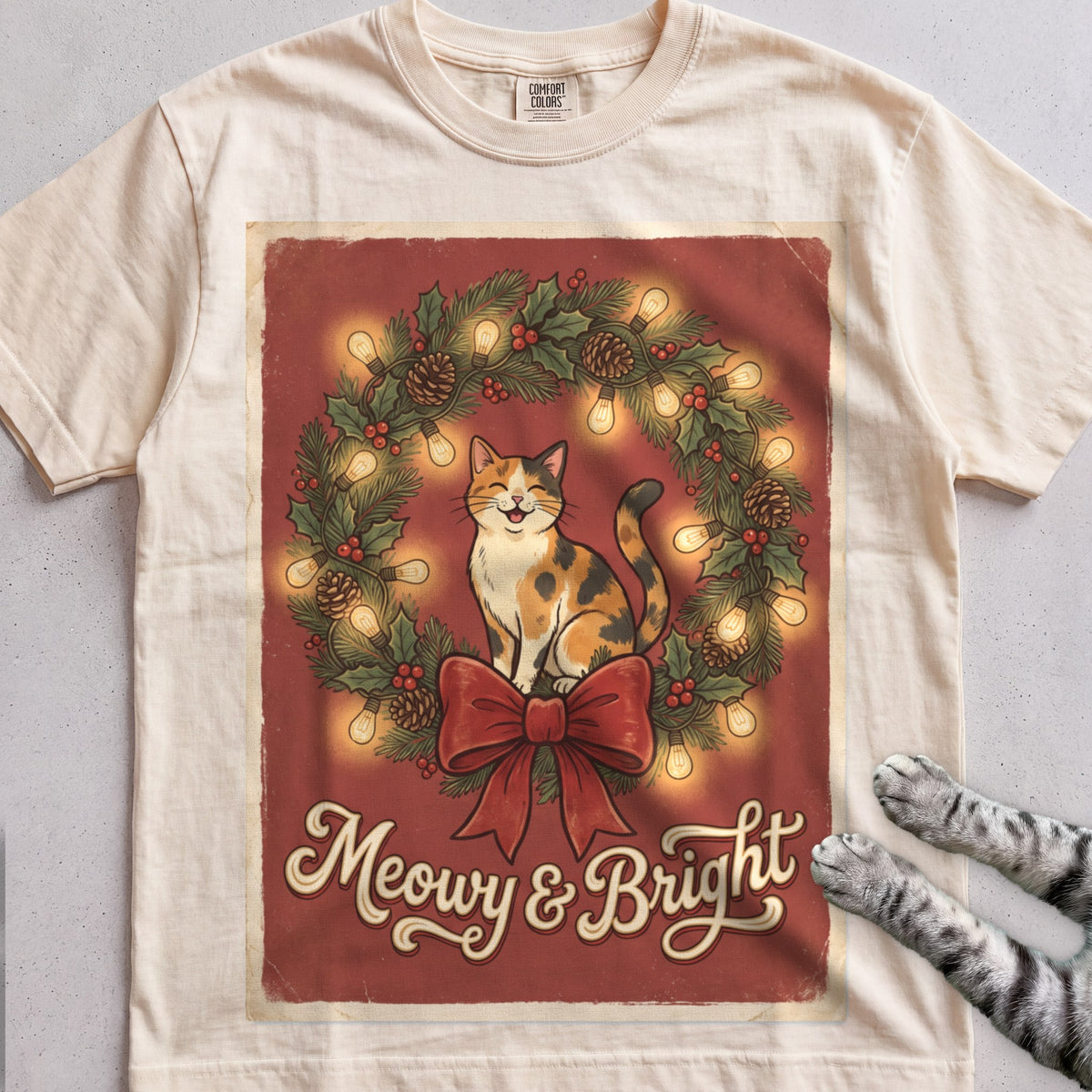 Meowy & Bright Cat T-Shirt - Ivory