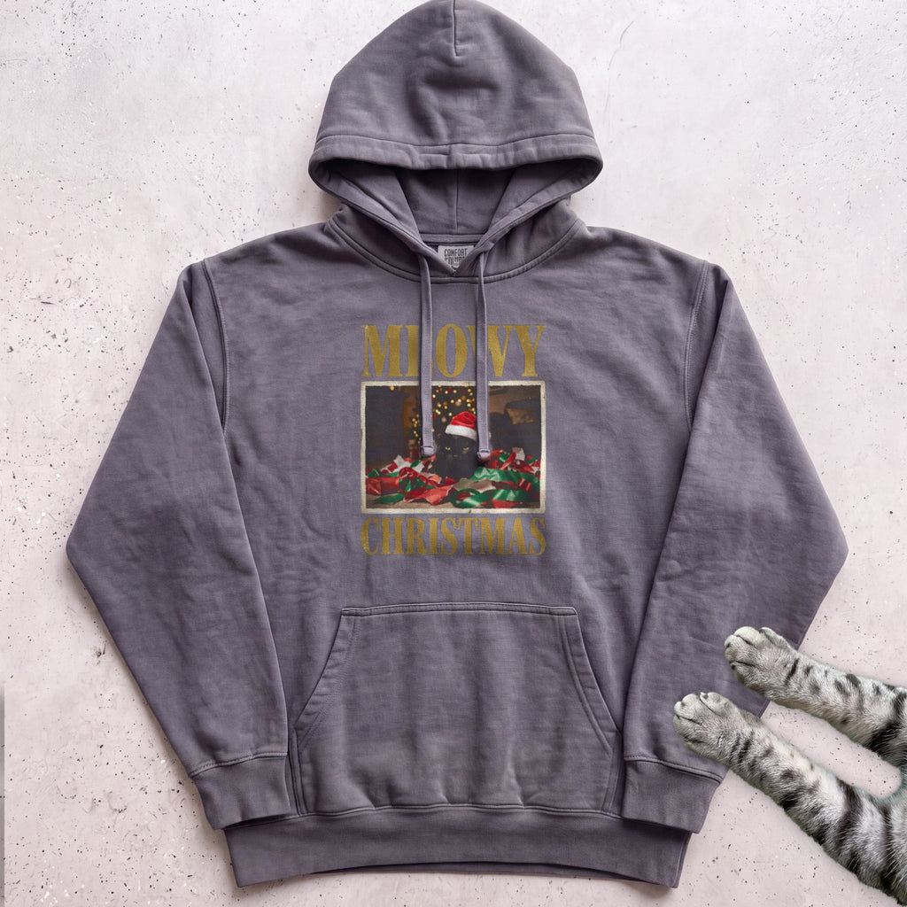 Meowy Christmas Wrapping Paper Cat Hoodie - Pepper