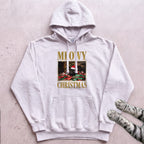 Meowy Christmas Wrapping Paper Cat Hoodie - White