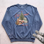 Merry Catmas & a Happy Mew Year Cat Sweatshirt - Blue Jean