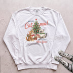Merry Catmas & a Happy Mew Year Cat Sweatshirt - White