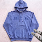 Minimal Cute Kitty Blocks Hoodie - Flo Blue