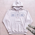 Minimal Cute Kitty Blocks Hoodie - White