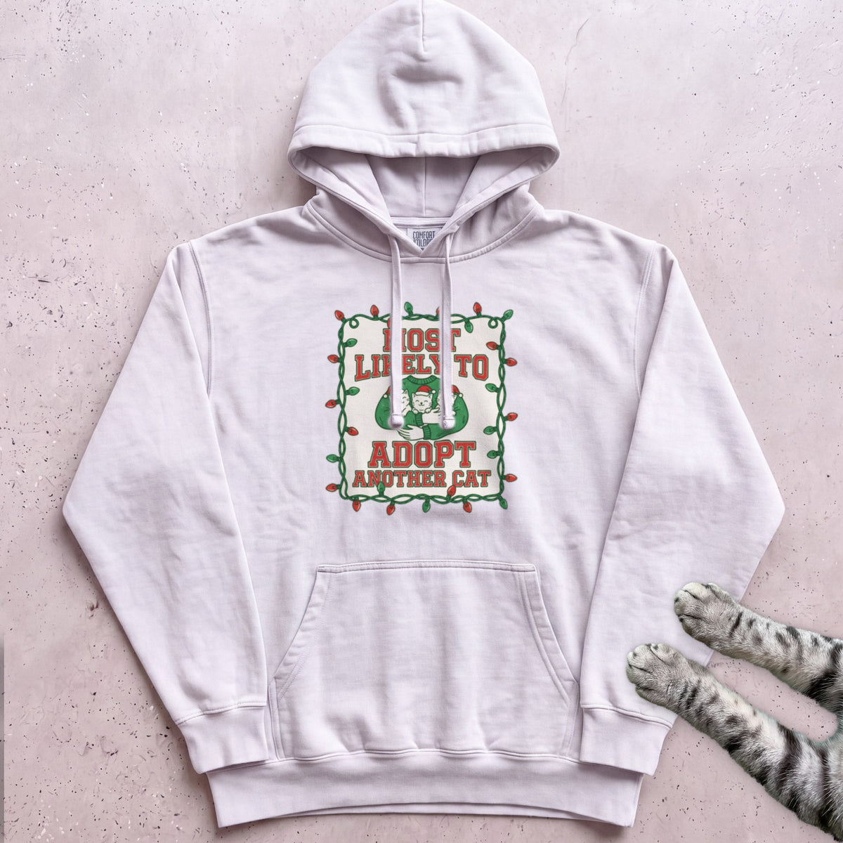 Most Likely To Adopt Another Cat Hoodie - White