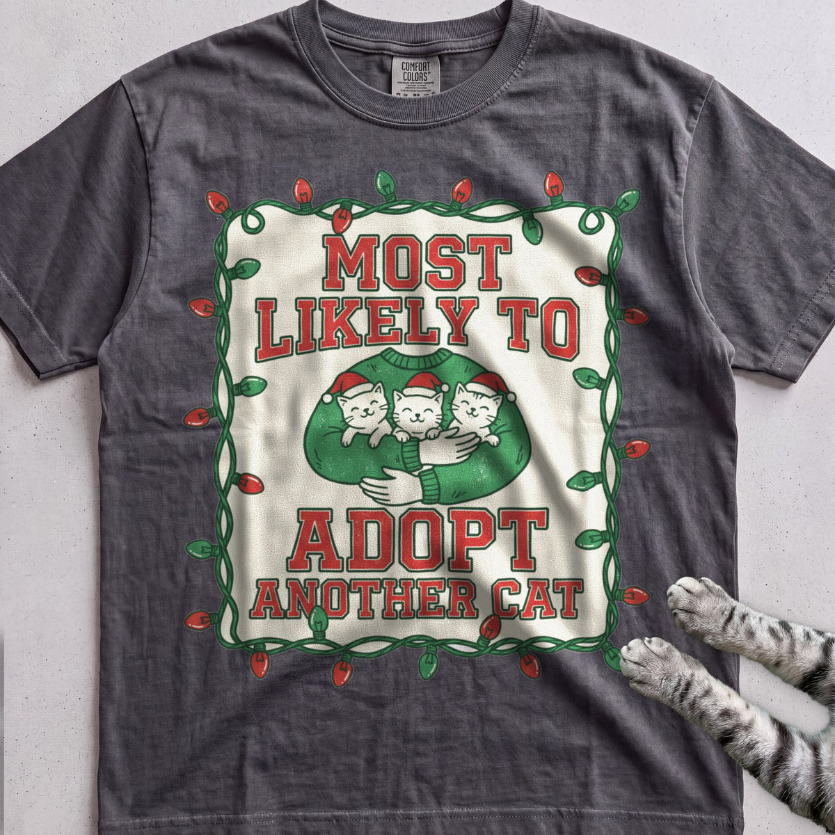 Most Likely To Adopt Another Cat T-Shirt - Pepper
