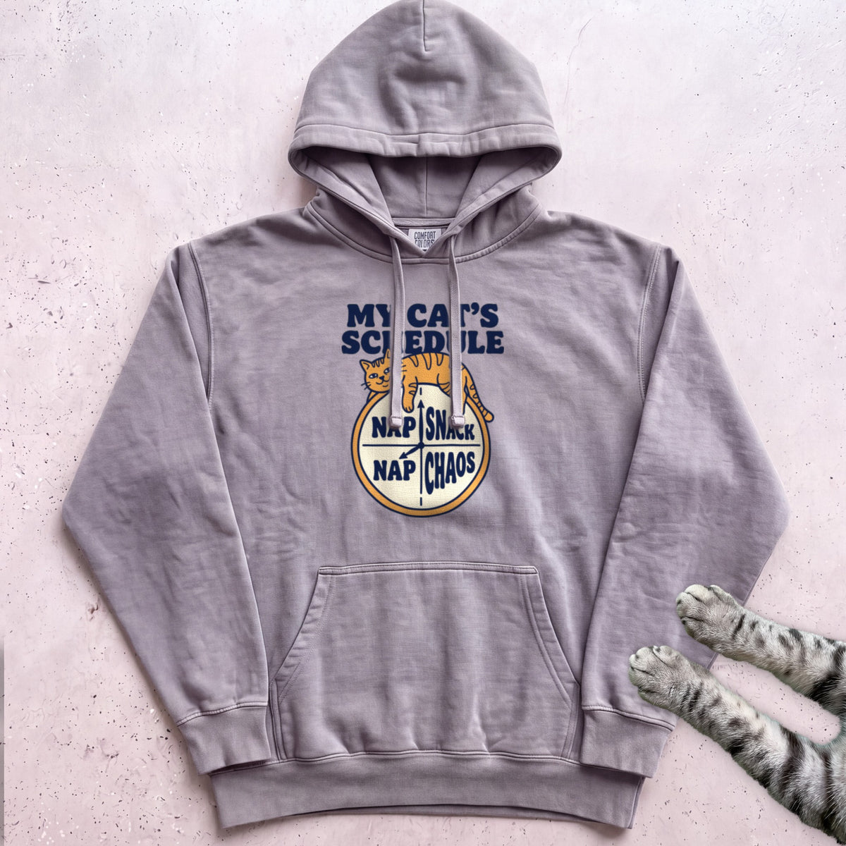 My Cat's Schedule Hoodie - Grey